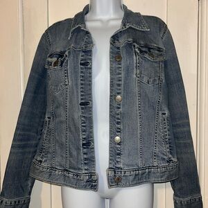 a.n.a Women's Washed Blue Denim Jean Jacket